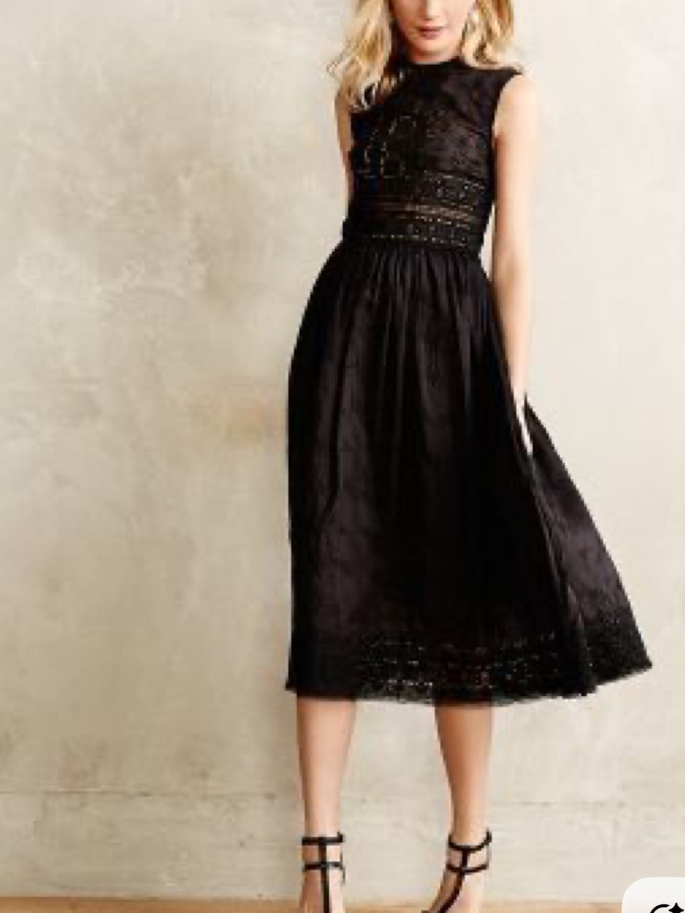 Zimmermann Midnight Romance Black Sleeveless Lace Midi Dress size 2